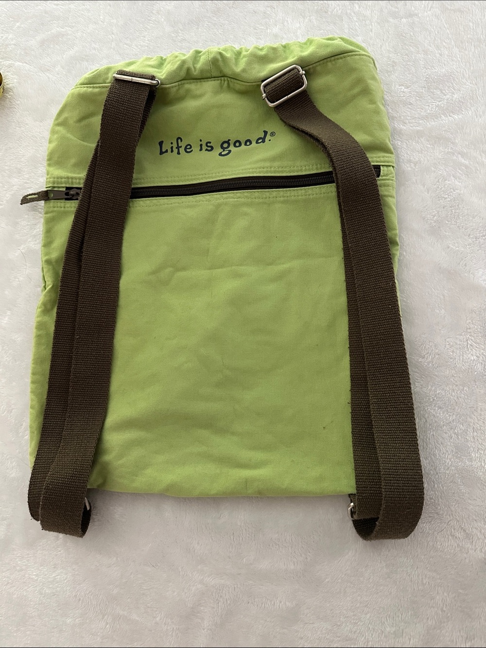 Life Is Good Drawstring Backpack with Hiking Boots Graphic - Picture 4 of 6